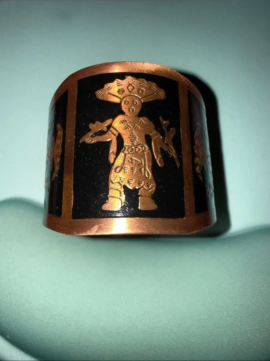 Copper and Black Tribal-Style Cuff Bracelet