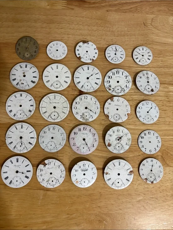 Vintage White Pocket Watch Dials