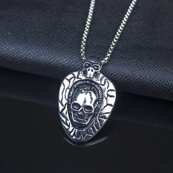 Retro Punk Gothic Skull Necklace for Men, BL55590012
