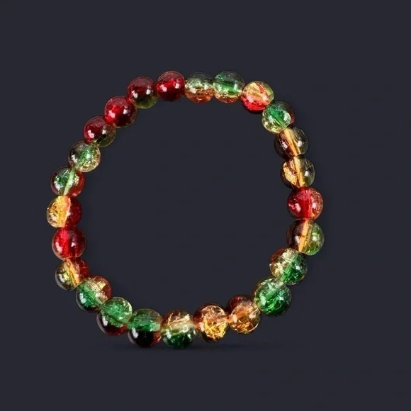 Sunflare Crackle Glass Bead Bracelet