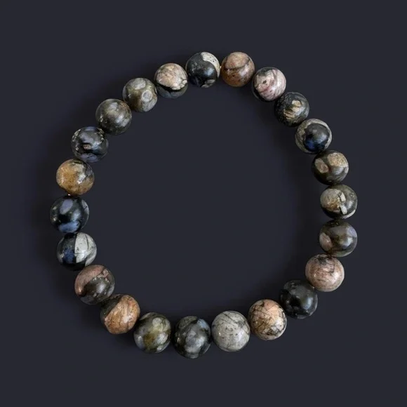 Llanite Gemstone Bead Bracelet 8mm