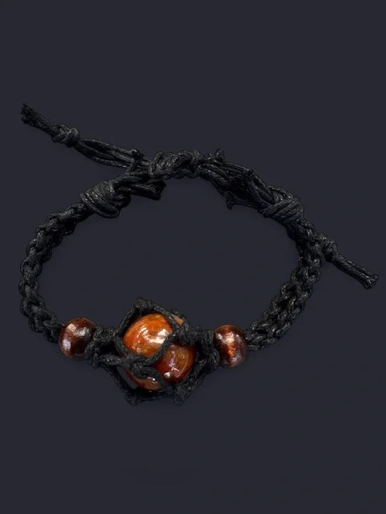 Polychrome Jasper Stone Macrame Bracelet