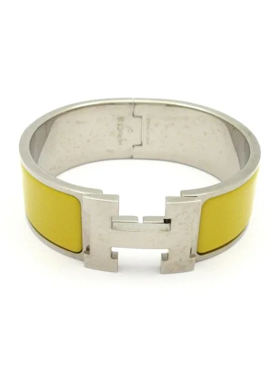 Hermes Bangle Clic Clac Silver Yellow Bracelet
