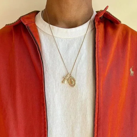 y2k grunge rhinestone gold cross pendant necklace