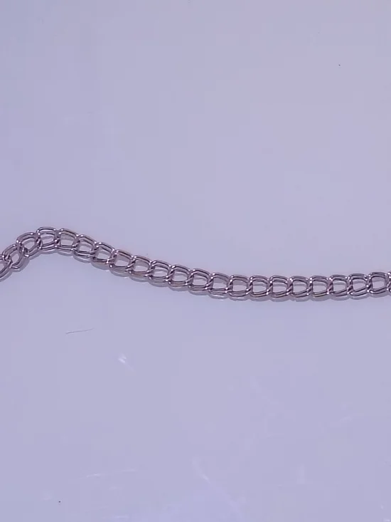 Sterling Silver Double Link Chain Necklace - Silver