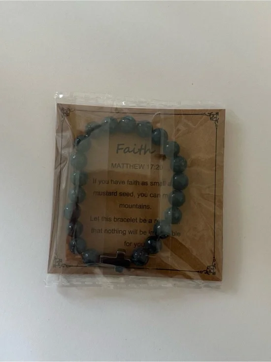 Faith Beaded Men's Bracelet with Cross
