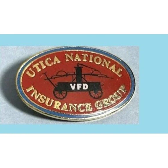 Utica National Fire Fighter VFD Volunteer Fire Dept. Insurance Group Lapel Pin