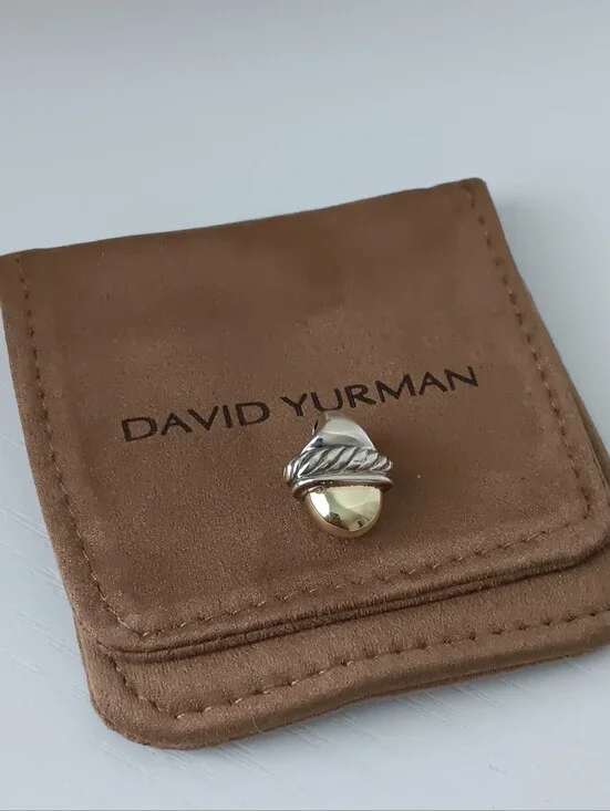 David Yurman Sterling Silver & 14k Gold Acorn Pendant Amulet