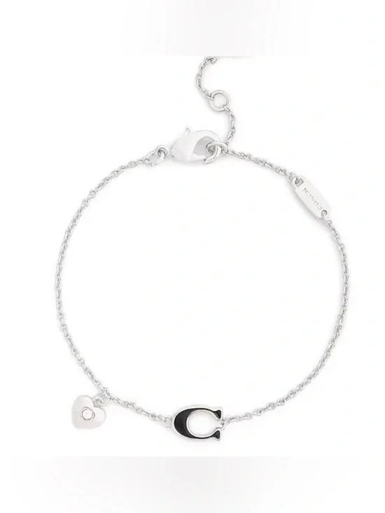 COACH Signature C Heart and Rexy   Strand Line Bracelet.