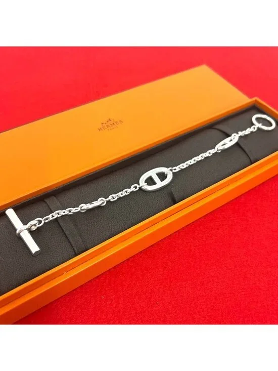 Hermes Chaine D'Ancre Farandole LG Bracelet 925 Sterling Silver