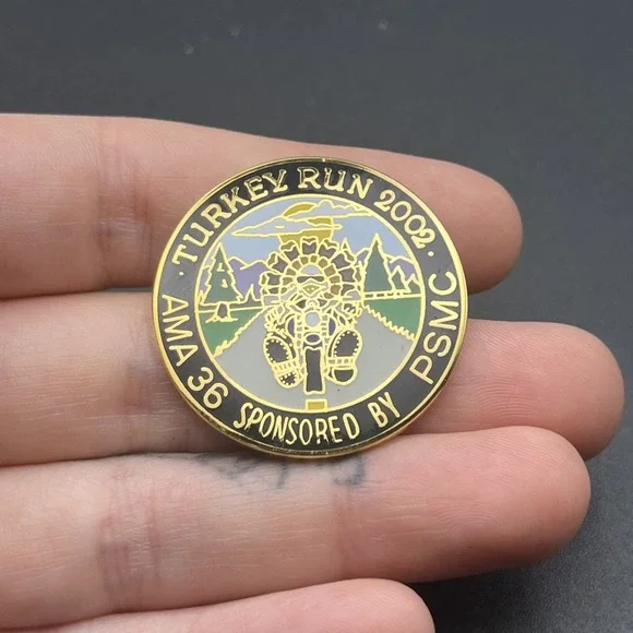 2002 Turkey Run AMA 36 Sponsored‎ By PSMC Motorcycles Lapel Hat Pin