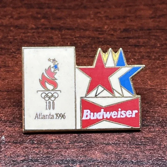 1996 Atlanta Olympics Anheuser Busch Budweiser‎ Beer Sponsor Lapel Hat Pin