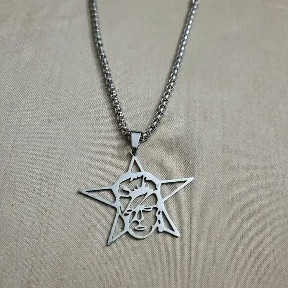 David Bowie Ziggy Stardust necklace, stainless steel
