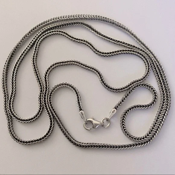 925 silver 21.75” 2mm necklace thick chain 21.75 inches Unisex