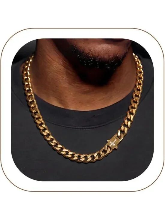 Men's Stainless Steel Cuban Link Chain Necklace, 18-30 Inch Daily Wear Accessory
