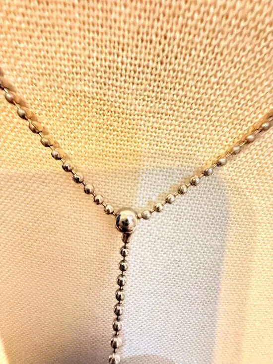 Vintage Silver Tone Heart Pendant Necklace 16”