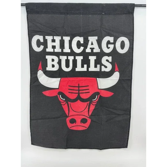 Chicago Bulls NBA Vertical Banner Flag Black‎ Red White
