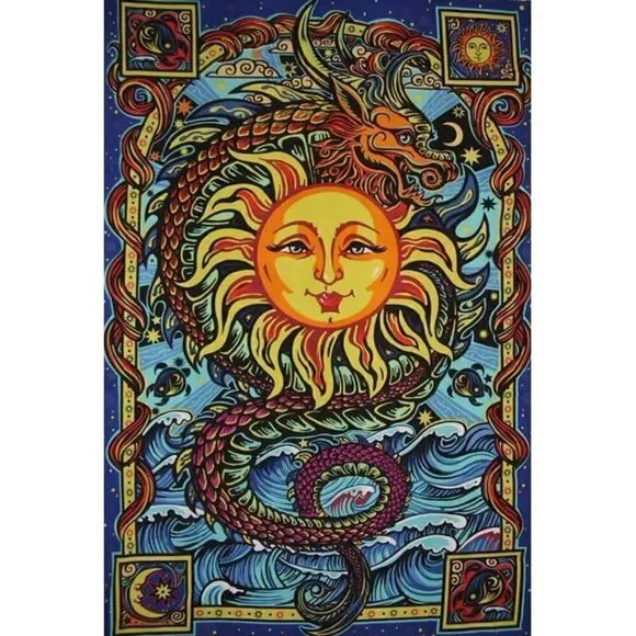 Dragon sun tapestry 60 x 90