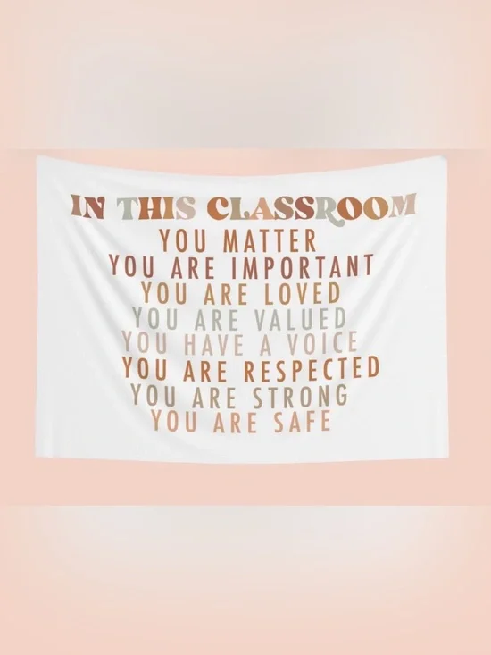 TiffintheMiddle Large Motivational Classroom Wall Banner - Neutral Earth Tones