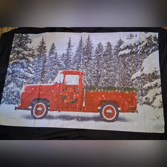 Red Truck Winter Banner