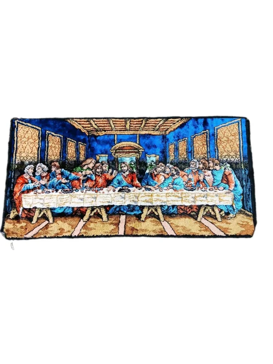 Vintage Wall Hanging Tapestry Rug Jesus The Last Supper Carpet Feel Soft 37