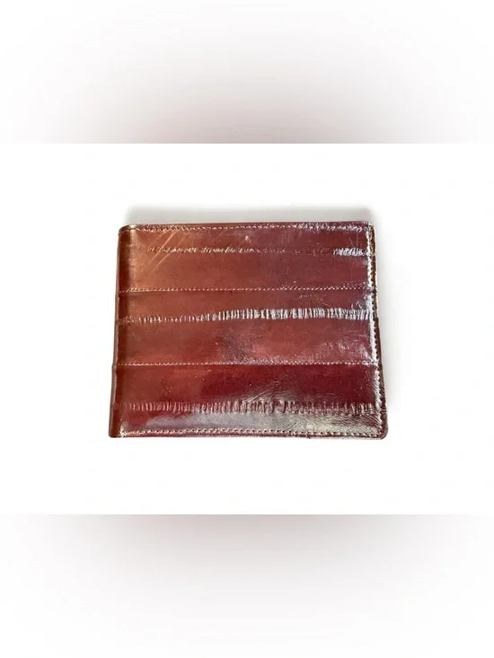 Slim Eelskin Bifold Wallet -Brown