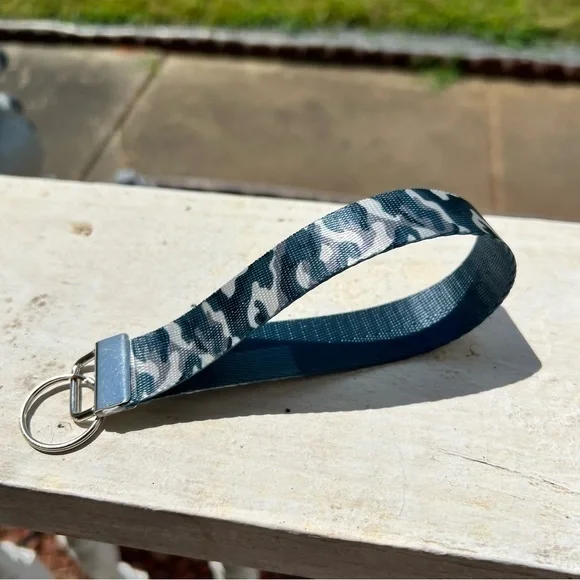 Handmade Gray Camo Keychain Wristlet