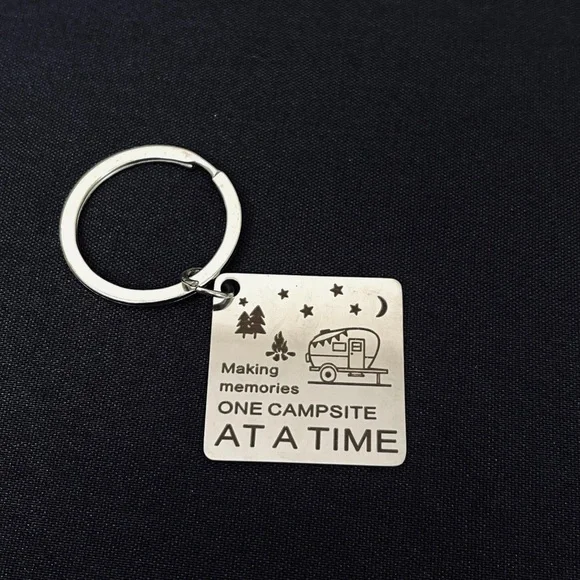 “Making Memories One Campsite at a Time” Square Keychain