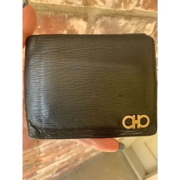 authentic Salvatore Ferragamo Gancini Bifold Wallet