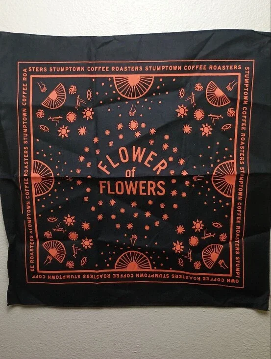 Stumptown Black & Orange 'Flower of Flowers' Wall Bandana