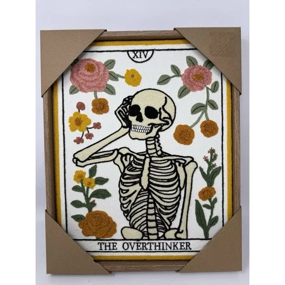 BP Home Textile Embroidery Woven Wall Art THE OVERTHINKER Tarot Card, New, 12x15
