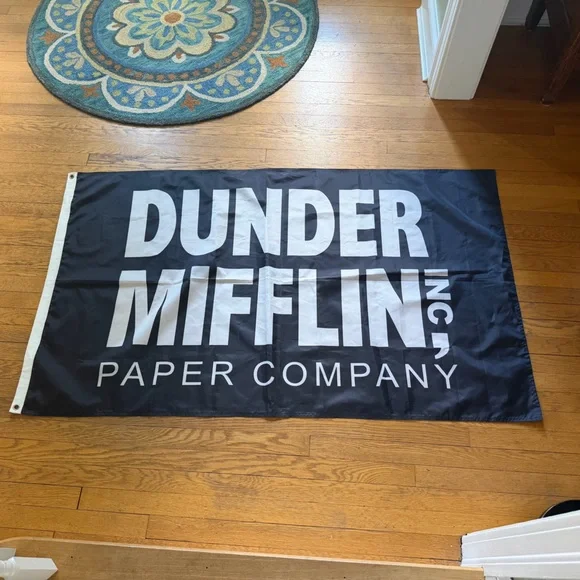 Dunder Mifflin Black and White Flag