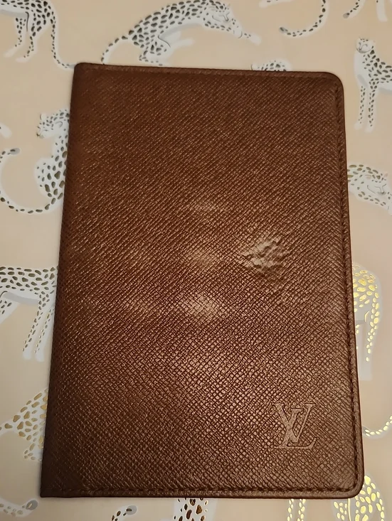 Louis Vuitton Brown Textured Leather Passport Wallet