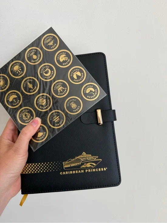 CARIBBEAN PRINCESS  Black Faux Leather Travel Journal