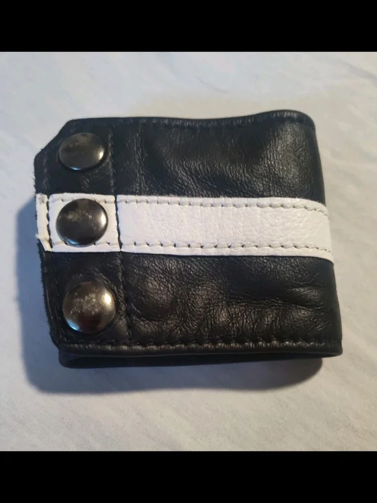 Vintage 1970's Leather Disco Armband Secret Hidden Wallet Compartment