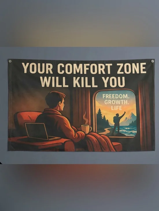 Your Comfort Zone Will Kill You Freedom Growth Life Inspirational Office Banner