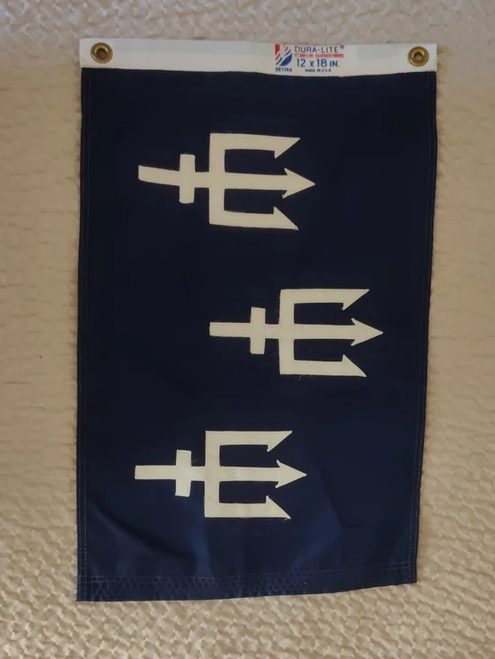 Vintage USA Power Squadron 3 Tridents Flag 12 X 18 Rare