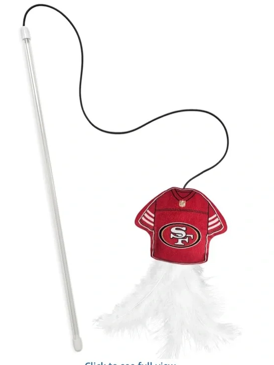 Pets First NFL SAN Francisco 49ERS Team Jersey Wand with CAT NIP, Cat Toy Jersey