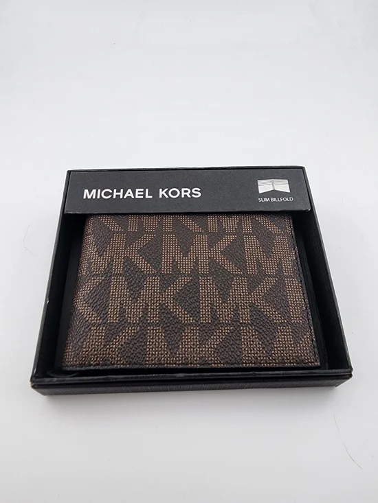 Michael Kors Brown Logo Slim Bifold Wallet