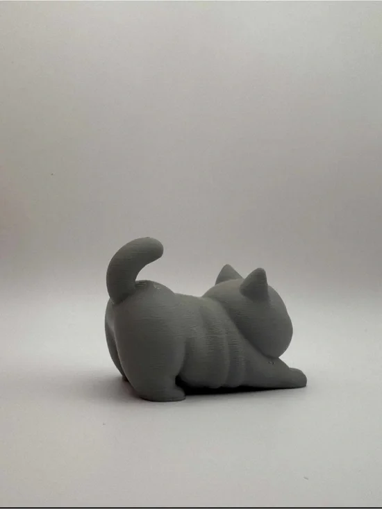 Gray Cat Figurine Decorative Pet Statue