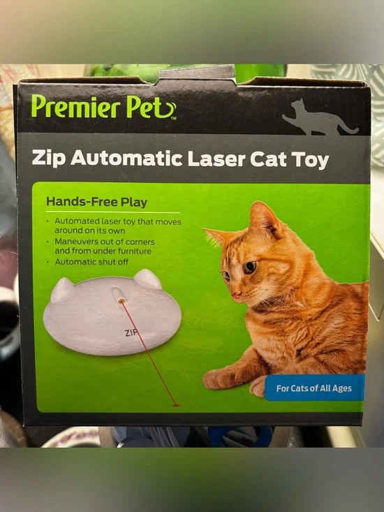 Premier Pet White Automatic Laser Cat Toy with Red Laser