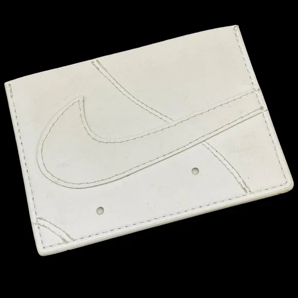 Nike Air Force 1 Card Holder Wallet Men White‎ Leather Swoosh Logo Slim