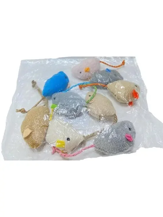 9-Piece Catnip Mouse Toy Set for Cats & Kittens Infused Catnip Play Toys New