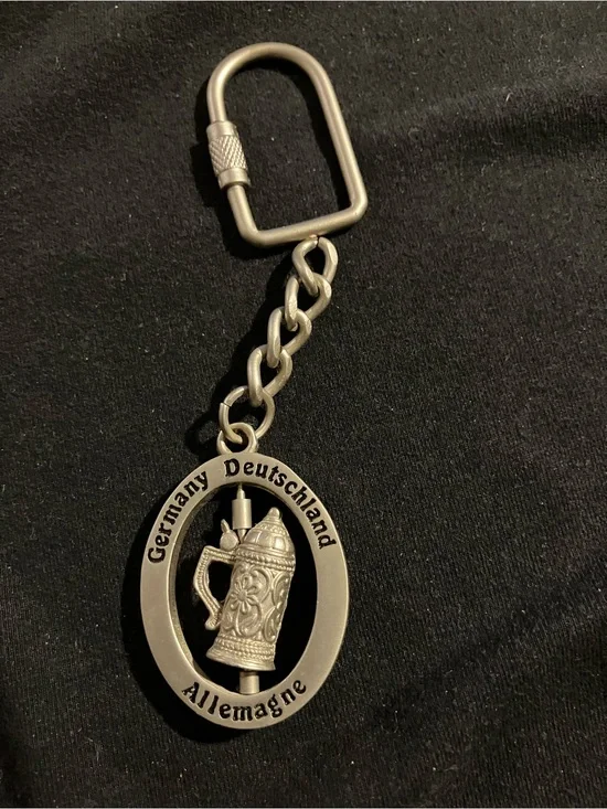 Vintage Germany Spinner Keychain - Spinning Beer Stein Keyring
