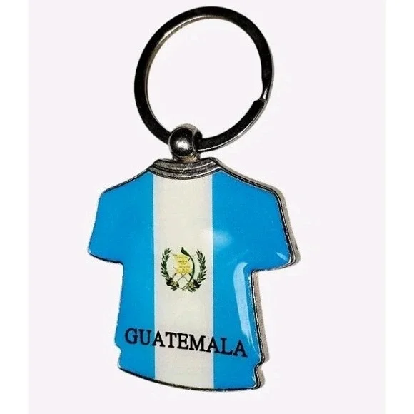 Guatemala‎ Flag Tee Shirt Shaped Metal Keychain