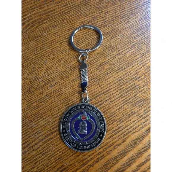 Military Order Of‎ The Purple Heart Service Foundation Metal Key Chain Ring