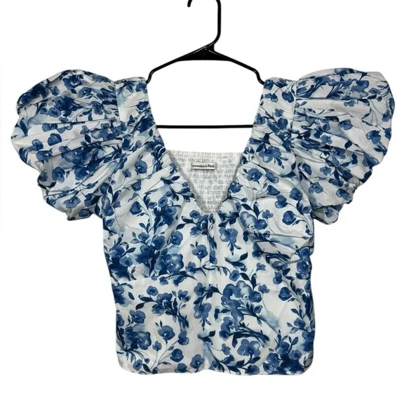 Abercrombie & Fitch Floral Puff Sleeve Blouse Size Medium