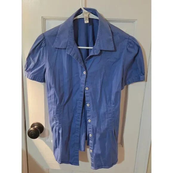 Women's Banana Republic Size Large Stretch Blue Shirt