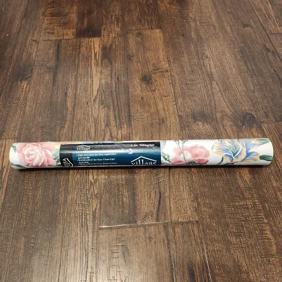 1 Roll Vintage VILLAGE Vinyl Pre-Pasted Wallpaper Floral Cottagecore 56 Sq Ft