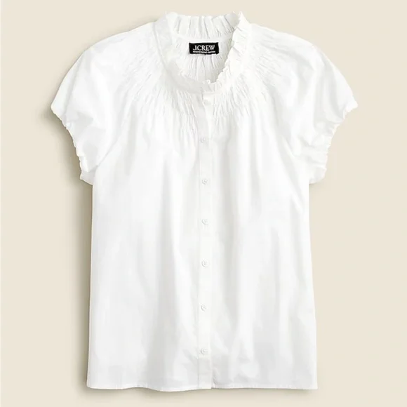 Nwt Jcrew Smocked-neck top size medium